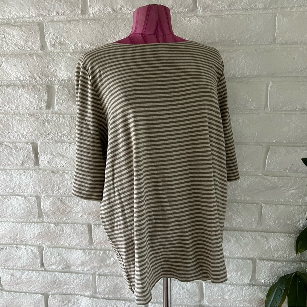 Ralph Lauren Green and Tan Boxy T-Shirt S-19